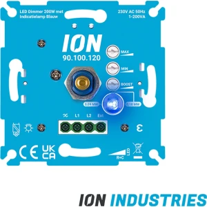 ION INDUSTRIES | LED Dimmer 200 Watt met Indicatielamp Blauw
