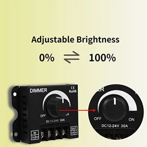 LED Switch Dimmer 12V 24V 30A Dimmer Controller Manual Control Strip Light Plain Colour