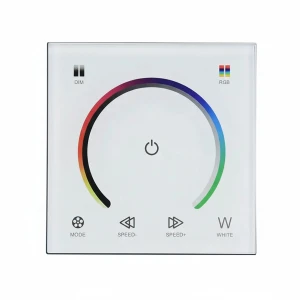 Luxe RGB Touch Dimmer Wandpaneel - LED Controller - Glas - 86x86x36mm - 12V/24V - 288W - 2 Jaar Garantie