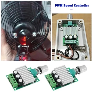 2 stuks PWM DC-motor snelheidsregelaars 12V-24V 10A ventilatormotor dimmer snelheidsregelaar 50x32x16mm voor ventilatormotor snelheidsregeling LED-verlichting