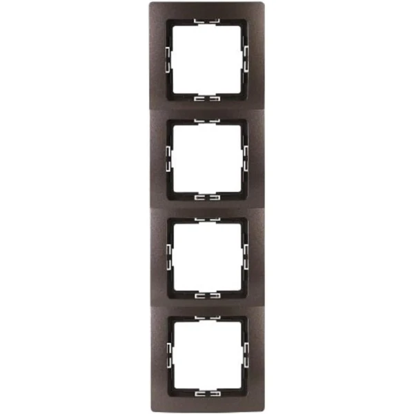 Afdekraam 4-voudig voor schakelmateriaal in rozenhout-bruin