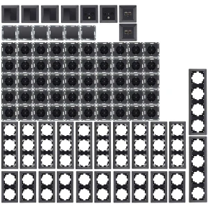 Complete Set Wandcontactdozen en Schakelmateriaal 94-Delig Inbouw Antraciet