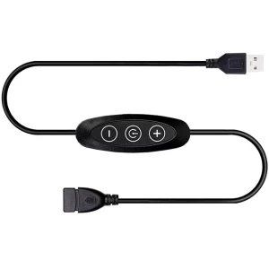 USB Dimmer Schakelaar voor LED Strip Licht - 5V - 8 Helderheidsniveaus - Zwart - 1 Stuks