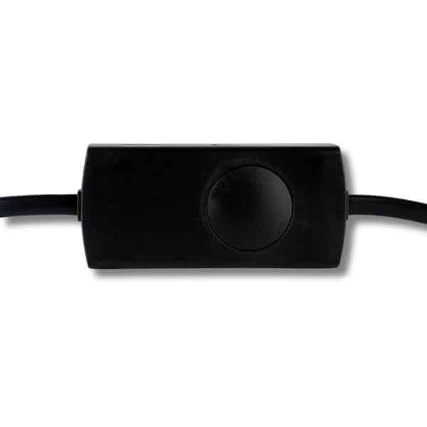230V universele snoerdimmer 2-100W zwart incl snoer voor dimbare led, halogeen en gloeilampen | Tradim 64202