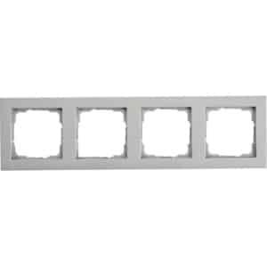 Gira E2 Afdekraam 4-voudig - Aluminium mat (System 55) - Schakelmateriaal - 021425 - E2BF5