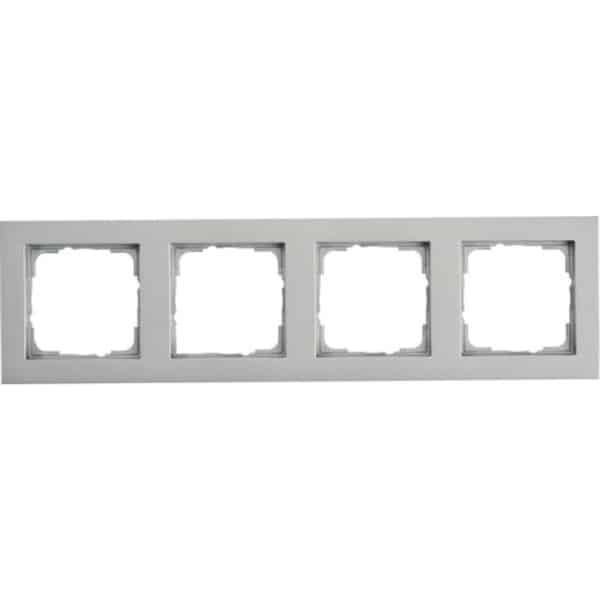 Gira E2 Afdekraam 4-voudig - Aluminium mat (System 55) - Schakelmateriaal - 021425 - E2BF5