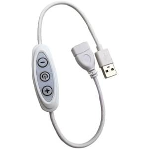Han-Bar® USB Dimmer Schakelaar voor LED Strip Licht - 5V - 8 Helderheidsniveaus - Wit - 1 Stuks