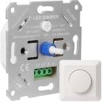 SnelShoppen - LED Dimmer Switch 230V Dimbare Schakelaar voor LED/Halogeen 5-200W, Dimbare Rotary Knop met Wit Afdekplaatje, Geschikt voor Woonkamer, K