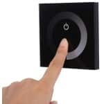 SnelShoppen - LED Dimmer Wand Touch Panel 12V-24V Zwart - Stevige Wandcontroller voor LED Verlichting - Helderheid Instelbaar - Modern Design voor Hui