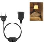 SnelShoppen - LED dimmer met schakelaar, 1 stuk kabel dimmer voor dimbare LED lampen (stekker + socket), platte euro stekker schakelaar, verlengkabel
