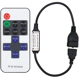 SnelShoppen - Mini USB RF Draadloze Dimmer Remote Control - 11 Knoppen LED Controller met Radio Controle voor DC5-24V LED Strips en USB Verlichting