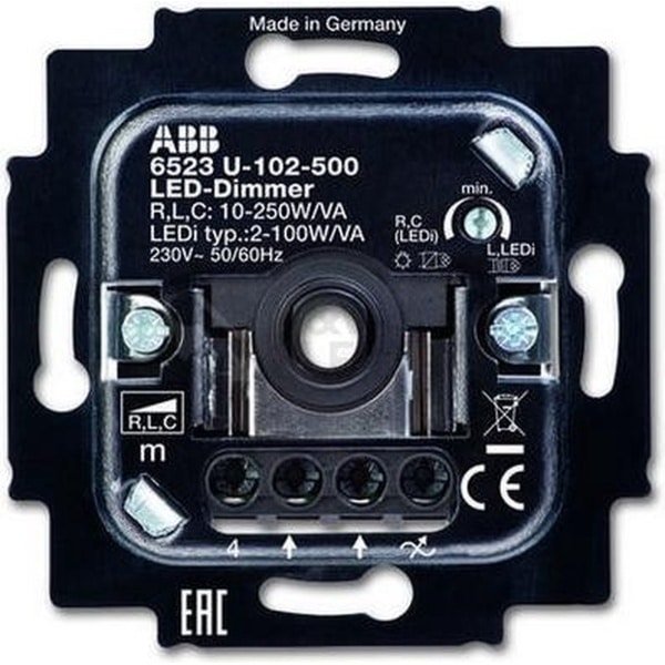 ABB Busch-Jaeger 6523U-102-500 LED Dimmer - 230V - fase aansnijding - 2W-100W