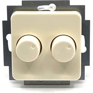 BERKER duo dimmer M2 - 2 x 20 tot 150W - 230V verlichting en 230V halogeen - Inbouw - Crème