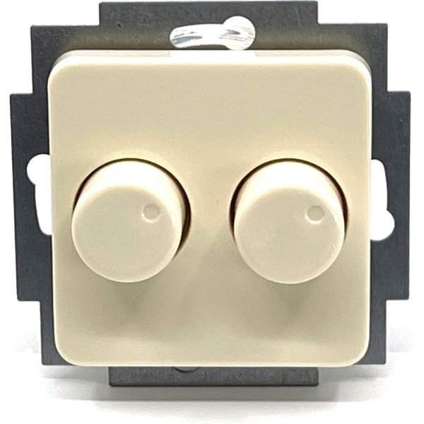 BERKER duo dimmer M2 - 2 x 20 tot 150W - 230V verlichting en 230V halogeen - Inbouw - Crème