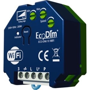 EcoDim WiFi led dimmer module, ECO-DIM.10 WiFi, Geschikt voor pulsdrukker, inbouw, 250W LED
