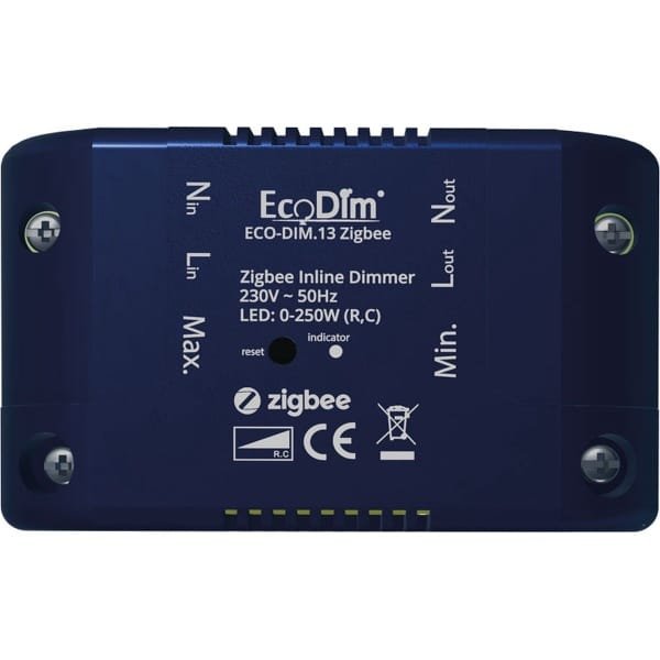 EcoDim Zigbee led linline dimmer, ECO-DIM.13 Zigbee, Min & Max instelbaar, plaatsing boven het plafond, 250W LED