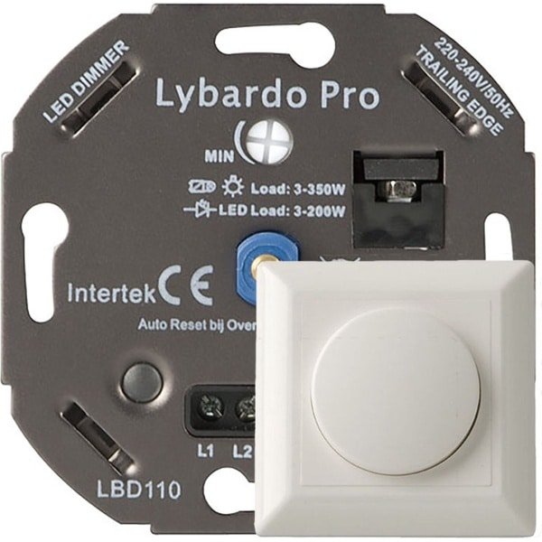 LED dimmer Pro - Met afdekplaat - 3-200W - Elektronische zekering - Universeel - Inbouw