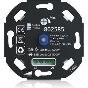 Led Dimmer - 500W - Fase Af-En Afsnijding - Geruisloos - Dimmer