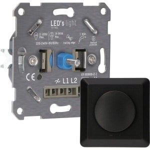 Universele LED Dimmer 2-250W - Geschikt voor alle dimbare lampen - Zwart