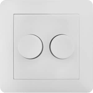 Ledvion - LED Duo Dimmer Afdekplaat Wit - Incl.Knop