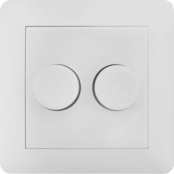Ledvion - LED Duo Dimmer Afdekplaat Wit - Incl.Knop