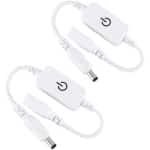 2 St 12-24V 4A Enkele Kleur LED-Strip Licht Helderheid Controleur Aan/Uit Schakelaar Inline Toetsschakelaar DC Mini LED dimmer Aanraakschakelaar (Witte Kleur)