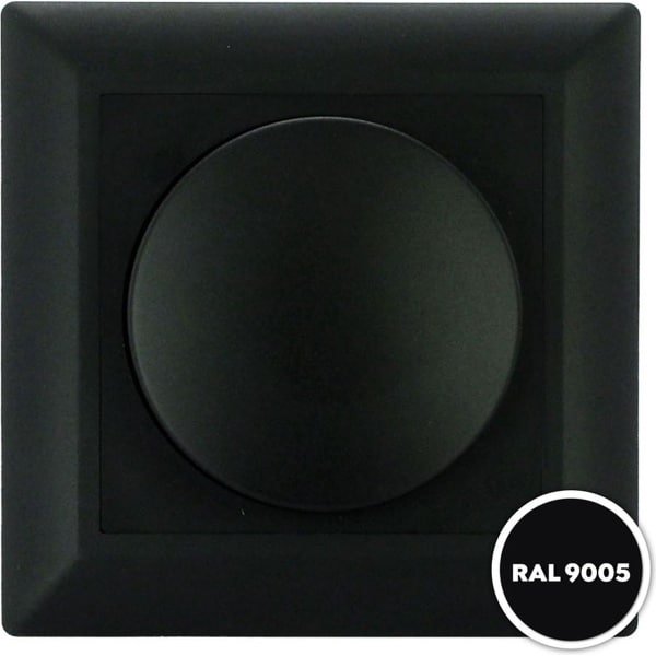 Dimmerknop Led dimmer incl. centraalplaat en raamwerk zwart