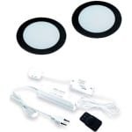 Hera FR-55 LED set van 2 spots met dimmer 24V zwart