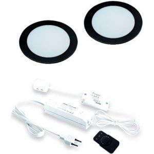 Hera FR-55 LED set van 2 spots met dimmer 24V zwart