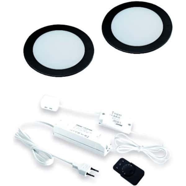 Hera FR-55 LED set van 2 spots met dimmer 24V zwart