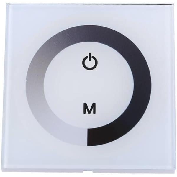 12V-24V Single Channel Touch Panel Wandmontage Dimmer Helderheid Controller Lamp (Wit)