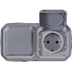 Legrand 069742L Compleet Spatwaterdicht schakelmateriaal Plexo Grijs 1 stuk(s)