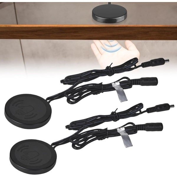 Allecto Plus - Led dimmer schakelaar voor 12-24V LED verlichting 2 stuks met touch sensor - Zwart
