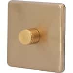 Dimmer Lichtschakelaars AC 220V Gouden Rvs Draaien Roterende LED-dimmer Aan/Uit Type Knop Messing Schakelaar voor Thuisgebruik(Monochromatic light)