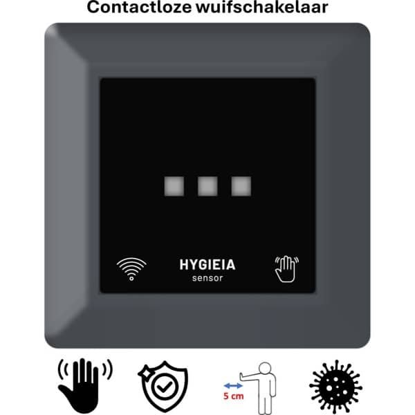 Freelux Aanraakvrije bediening | led-dimmer | 230VAC - 250VA/1,1A | Antraciet mat gelakt