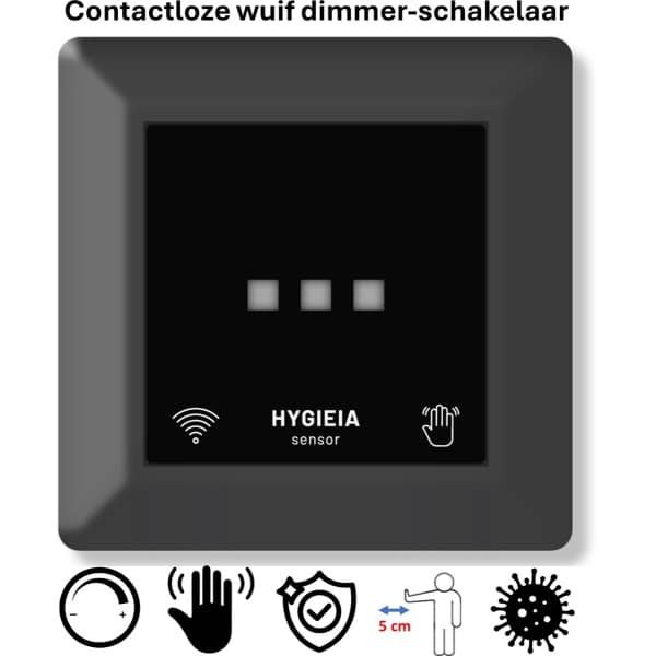 Freelux Aanraakvrije bediening | led-dimmer | 230VAC - 500VA/2,1A | Signaal zwart mat gelakt
