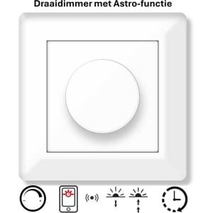 Freelux Draaiknop | Astro-schakelklok met app | led-dimmer | 230VAC - 250VA/1,1A | Signaal wit glans