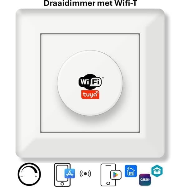 Freelux Draaiknop | Wifi T | led dimmer | 250W/1,1A | Inbouw | Zuiver wit glans