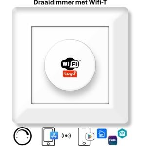 Freelux Draaiknop | Wifi Tuya | Led Dimmer | 500W/2,1A | Signaal wit glans