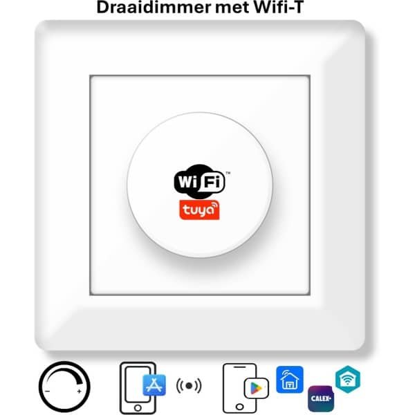 Freelux Draaiknop | Wifi Tuya | led dimmer | 250W/1,1A | Inbouw | Signaal wit glans