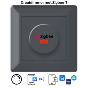 Freelux Draaiknop | Zigbee-T | led-dimmer | 230VAC - 500VA/2,1A | Antraciet mat gelakt