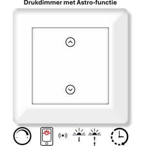 Freelux Drukknop Astro-schakelklok met app | led-dimmer | 230VAC - 500VA/2,1A | Pijlopdruk | Signaal wit glans