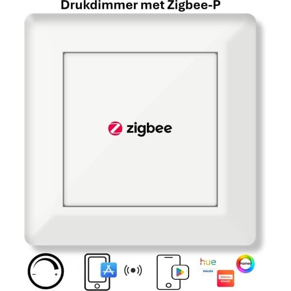 Freelux Drukknop | Zigbee-P | led-dimmer | 230VAC - 250VA/1,1A | Zuiver wit glans
