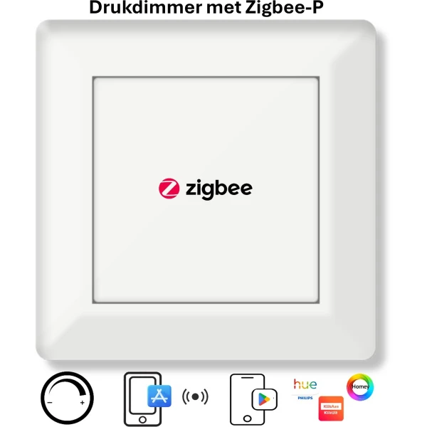 Freelux Drukknop | Zigbee-P | led-dimmer | 230VAC - 250VA/1,1A | Zuiver wit glans