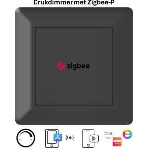 Freelux Drukknop | Zigbee-P | led-dimmer | 230VAC - 500VA/2,1A | Signaal zwart mat gelakt