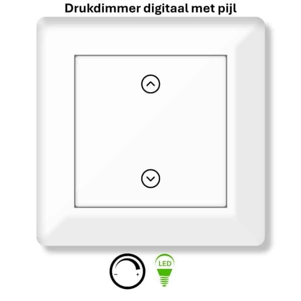 Freelux Drukknop | led-dimmer | 230VAC - 500VA/2,1A | Pijlopdruk | Signaal wit glans