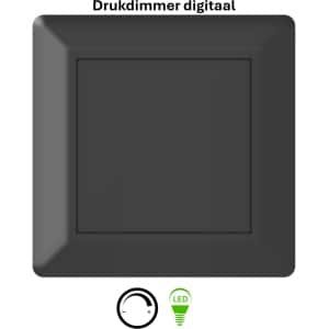 Freelux Drukknop | led-dimmer | 230VAC - 500VA/2,1A | Signaal zwart mat gelakt