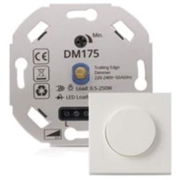 LED Dimmer - 0.5 tot 200 Watt - Universele LED Dimmer inclusief Afdekplaat - Led Dimmer Inbouw - Dimmer Schakelaar - Dimmer Afdekplaat
