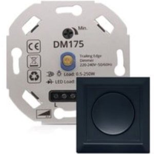 LED Dimmer 0,5-200 Watt - Fase Afsnijding - Universele LED Dimmer - Led Dimmer Inbouw - Dimmer Schakelaar - Dimmer Afdekraam - Dimmer+ Afdekplaat