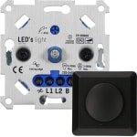LED Dimmer zwart 10-250W - complete universele set - geschikt voor alle dimbare lampen